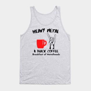 Heavy Metal & Black Coffee, Breakfast of Metalheads - With Horns Up Tank Top